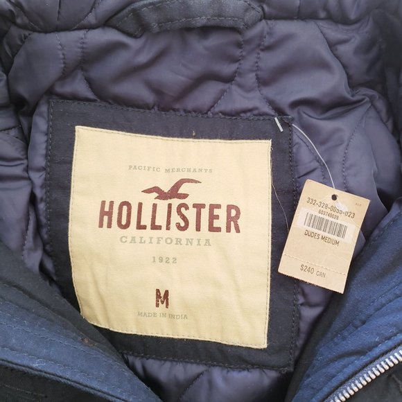 Hollister Men's Cotton Canvas Heavy Parka - Navy - Picture 8 of 13